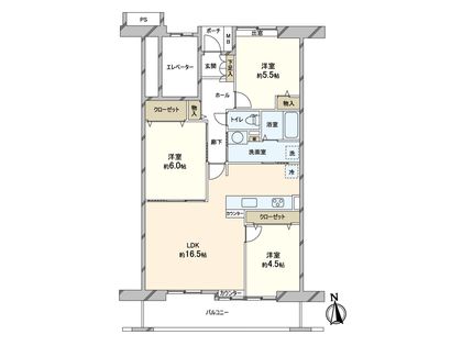 都島リバーシティ弐壱号棟 間取図(平面図)