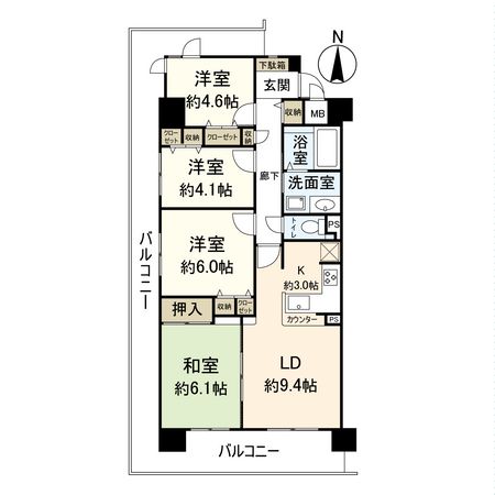 ファミール関目・高殿 間取図(平面図)