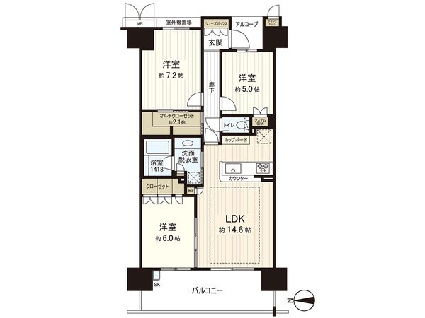 セントプレイス大阪ウィスタリアコート 間取図(平面図)