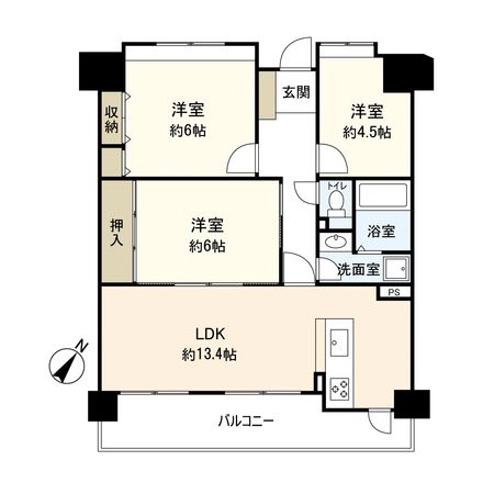 サンマンションアトレ太子橋 間取図(平面図)