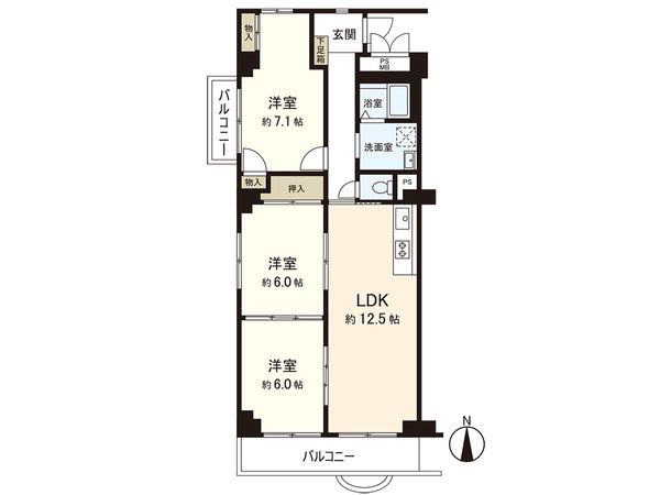 ハイツ新森小路 間取図(平面図)
