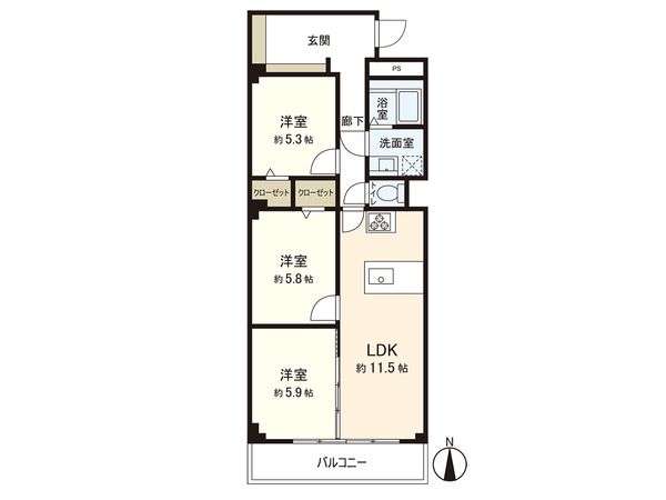 ハイツ新森小路 間取図(平面図) ハイツ新森小路 間取図(平面図)