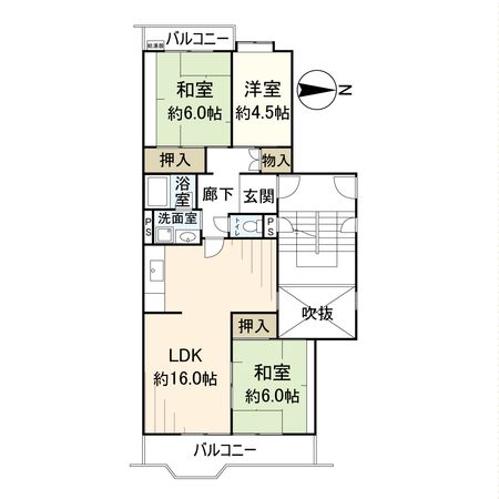 リバーサイドともぶち第一住宅第二八号棟 間取図(平面図)