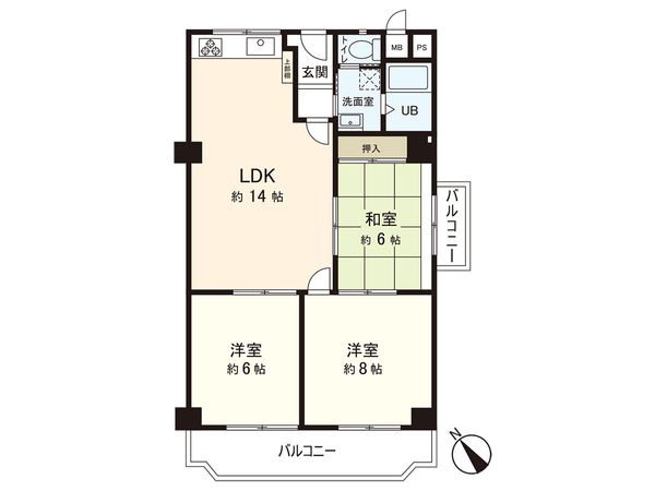 クローバーハイツ森小路 2号棟 間取図(平面図) クローバーハイツ森小路 2号棟 間取図(平面図)