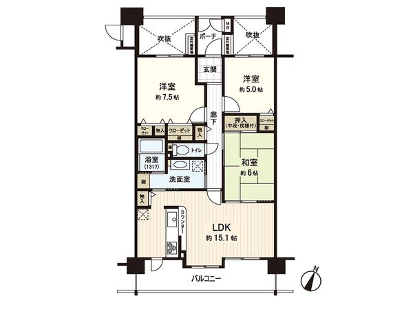 ローレルコート城北公園通り 2番館 間取図(平面図) ローレルコート城北公園通り 2番館 間取図(平面図)