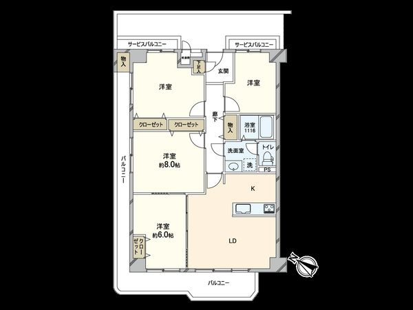 日商岩井守口太子橋マンション 間取図(平面図) 日商岩井守口太子橋マンション 間取図(平面図)