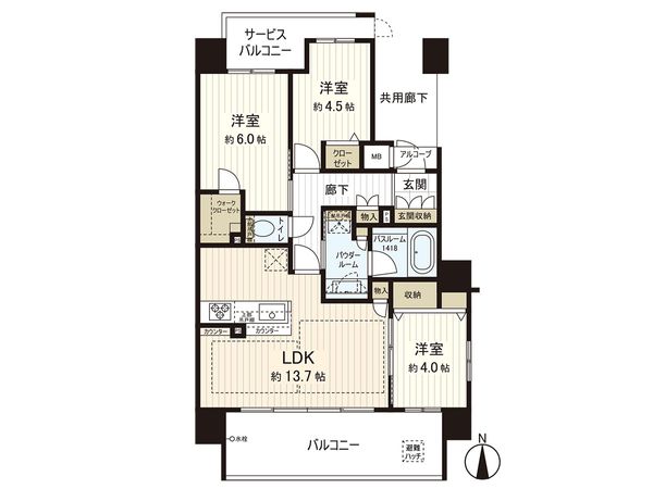 プレサンスロジェ大和田駅前 間取図(平面図) 間取図(平面図)