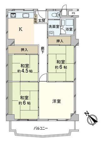 クローバーハイツ森小路 2号棟 間取図(平面図) クローバーハイツ森小路 2号棟 間取図(平面図)