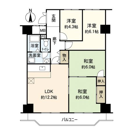 グリーンコーポ門真 間取図(平面図) グリーンコーポ門真 間取図(平面図)