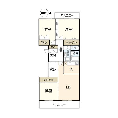 リバーサイドともぶち第1住宅 34号棟 間取図(平面図) リバーサイドともぶち第1住宅 34号棟 間取図(平面図)