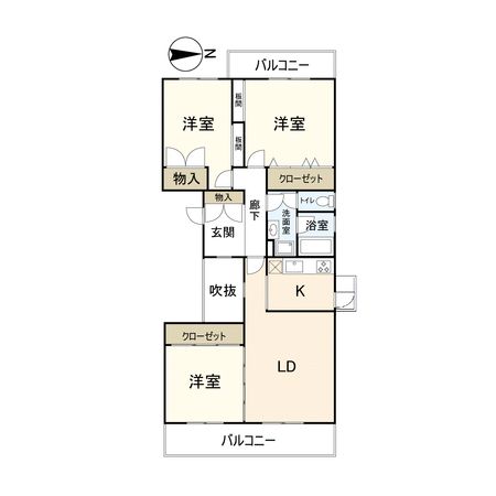 リバーサイドともぶち第1住宅 34号棟 間取図(平面図) リバーサイドともぶち第1住宅 34号棟 間取図(平面図)
