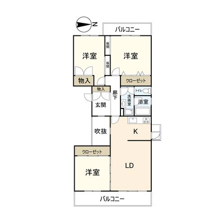 リバーサイドともぶち第1住宅 34号棟 間取図(平面図) リバーサイドともぶち第1住宅 34号棟 間取図(平面図)