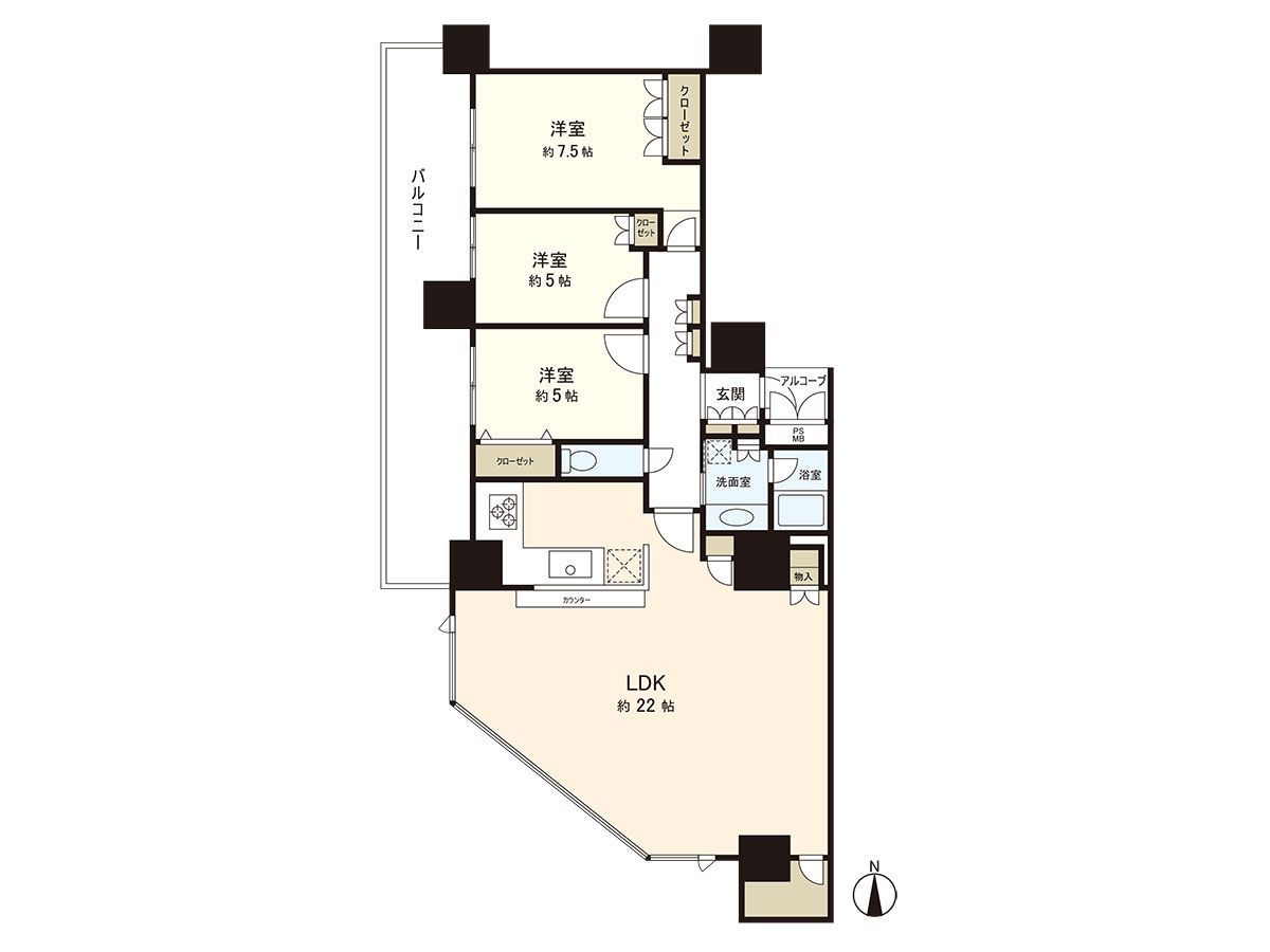 セントプレイスタワー 間取図(平面図) 間取図(平面図)