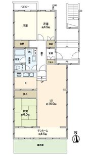 リバーサイドともぶち第1住宅第34号棟 間取図(平面図)