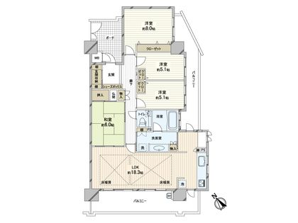 ローレルスクエア都島エル・フラッツ2番館 間取図(平面図)