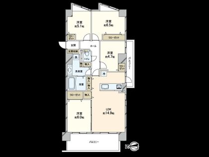 モンセーヌ布施 間取図(平面図)