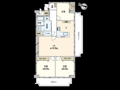 ローレルハイツ大淀 1号棟 間取図(平面図)