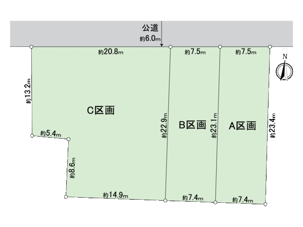 春日井市知多町3丁目 B区画 地形図