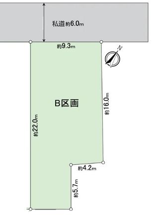 春日井市篠木町6丁目 B区画 区画図 春日井市篠木町6丁目 B区画 区画図