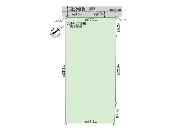 間取図仮測量面積／約613.11平米（R7.5実施）敷地図は仮測量図面を元に作成しており、確定図面ではありません。仮測量面積および寸周り間は、隣地境界立会等未了の為、確定測量の結果増減する可能性があ…