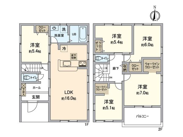 小牧市大字久保一色 1号棟 間取図(平面図) 小牧市大字久保一色 1号棟 間取図(平面図)