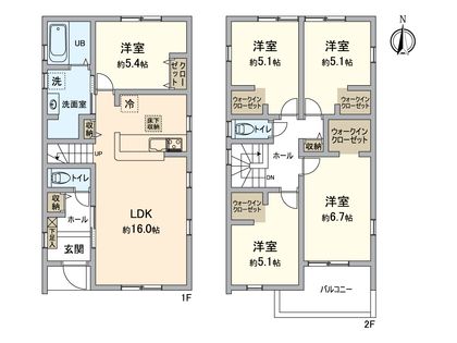 小牧市大字久保一色 3号棟 間取図(平面図)