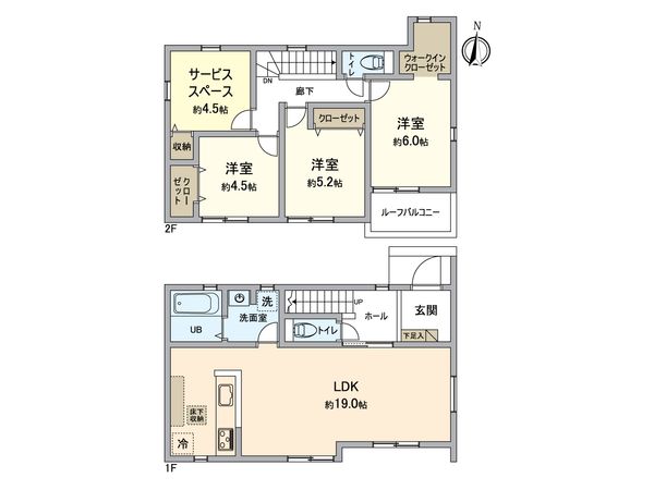 春日井市気噴町5丁目 2号棟 間取図(平面図) 春日井市気噴町5丁目 2号棟 間取図(平面図)