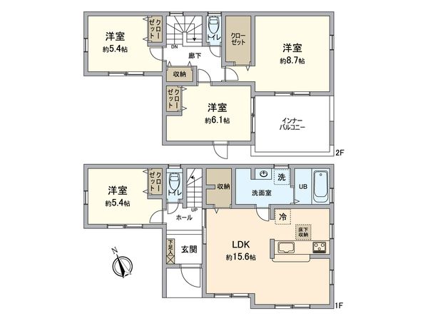 小牧市大字間々原新田 間取図(平面図)