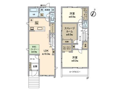 春日井市高蔵寺町6丁目 2号棟 間取図(平面図)