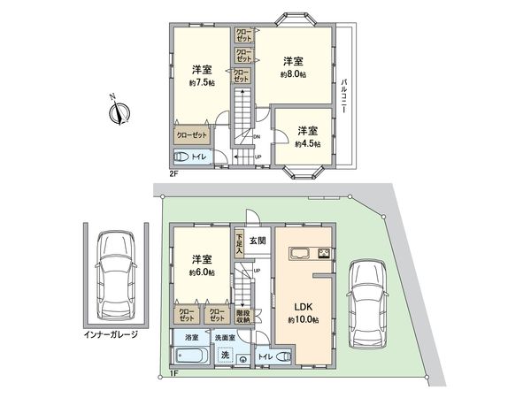 春日井市東野町西3丁目 間取図(平面図) 間取図(平面図)