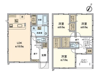 春日井市味美町3丁目 2号棟 間取図(平面図)