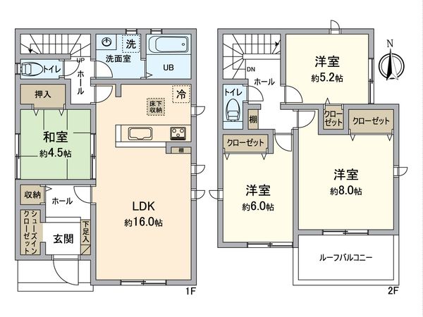 春日井市坂下町2丁目 4号棟 間取図(平面図) 春日井市坂下町2丁目 4号棟 間取図(平面図)