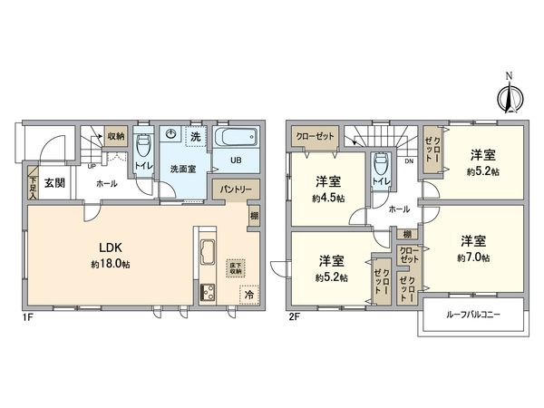 春日井市坂下町2丁目 3号棟 間取図(平面図) 春日井市坂下町2丁目 3号棟 間取図(平面図)