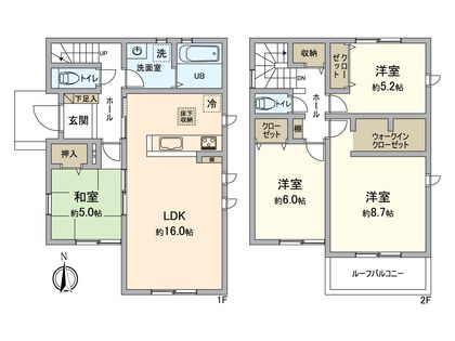春日井市坂下町2丁目 2号棟 間取図(平面図)