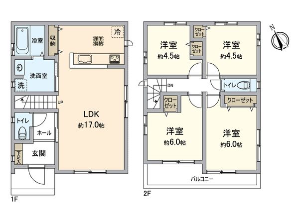 小牧市藤島2丁目 間取図(平面図) 小牧市藤島2丁目 間取図(平面図)