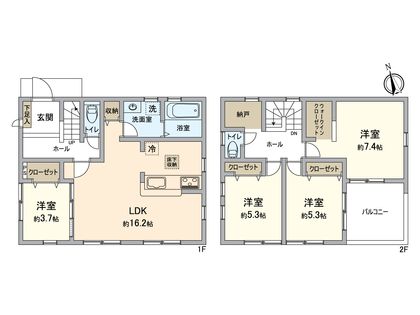 春日井市東野町西2丁目 6号棟 間取図(平面図)
