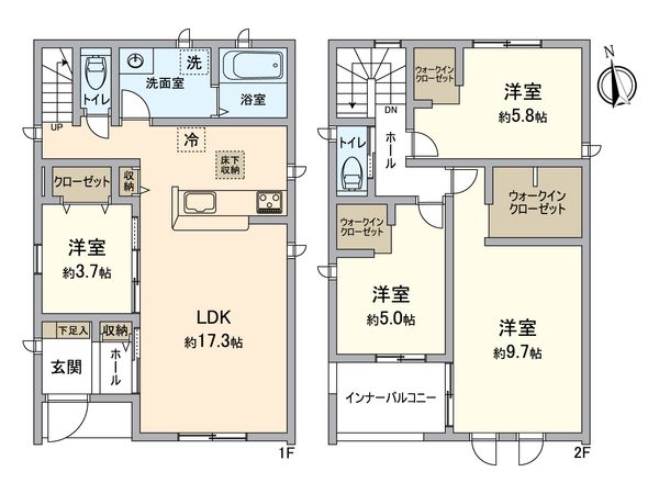 春日井市町屋町 1号棟 間取図(平面図)