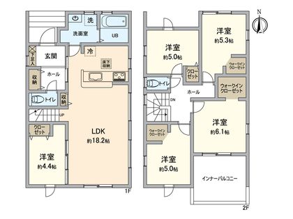 春日井市中央台6丁目 2号棟 間取図(平面図) 春日井市中央台6丁目 2号棟 間取図(平面図)