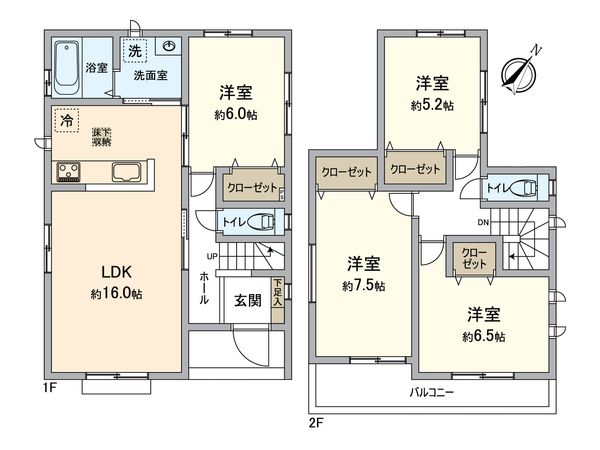 春日井市高森台4丁目 B号棟 間取図(平面図) 春日井市高森台4丁目 B号棟 間取図(平面図)