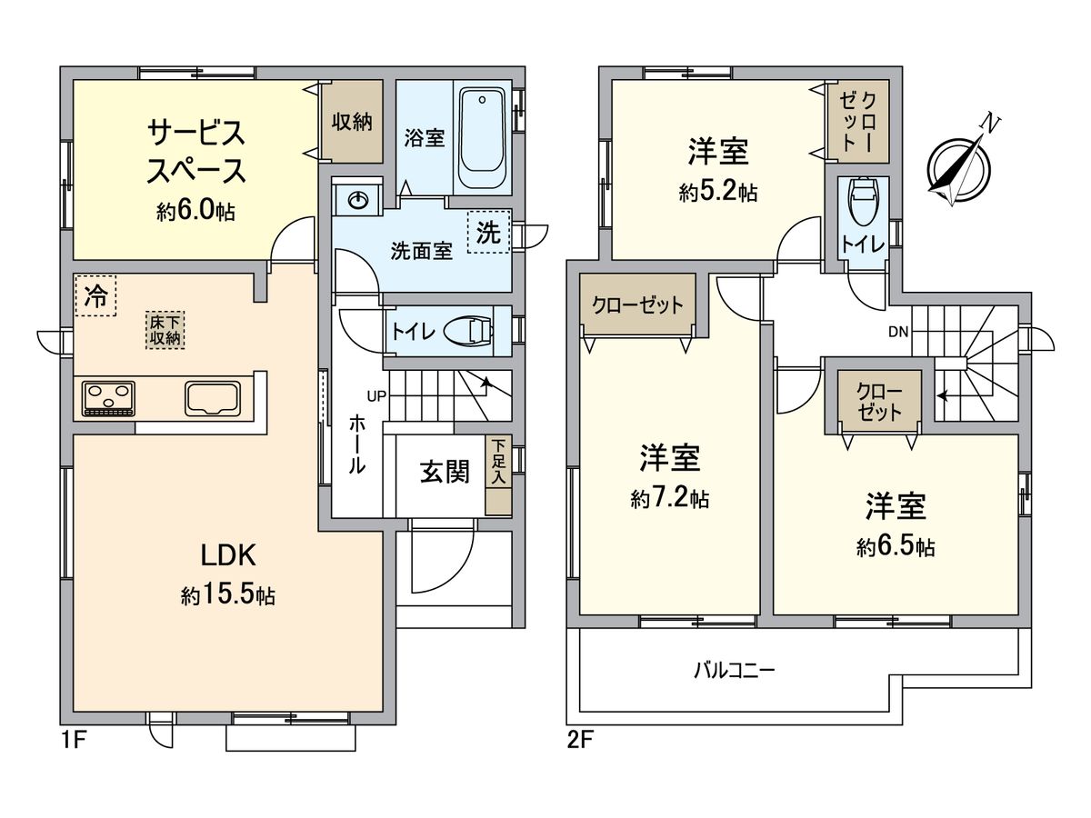 春日井市高森台4丁目 A号棟 間取図(平面図) 間取図(平面図)