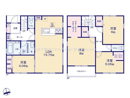 小牧市小木3丁目 2号棟 間取図(平面図)