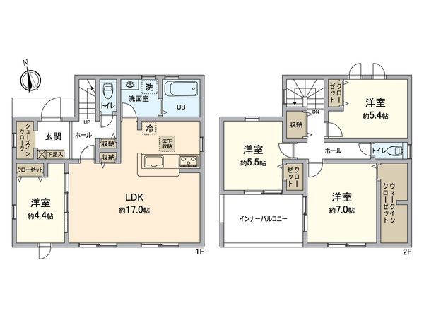 小牧市小木3丁目 3号棟 間取図(平面図)