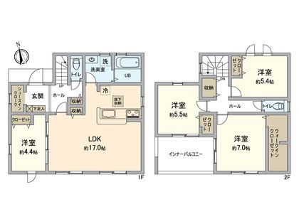 小牧市小木3丁目 3号棟 間取図(平面図)