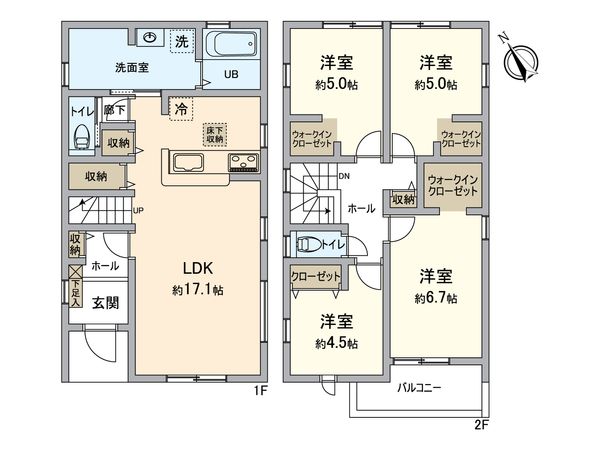 小牧市小木3丁目 6号棟 間取図(平面図)