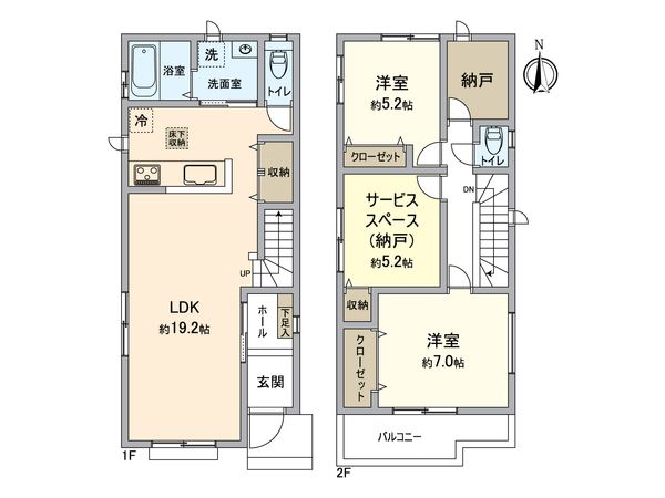 春日井市白山町6丁目 D号棟 間取図(平面図) 間取図(平面図)