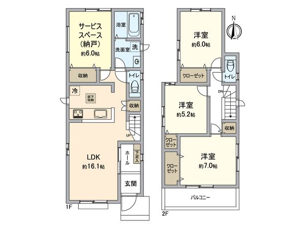 春日井市白山町6丁目 C号棟 間取図(平面図) 間取図(平面図)
