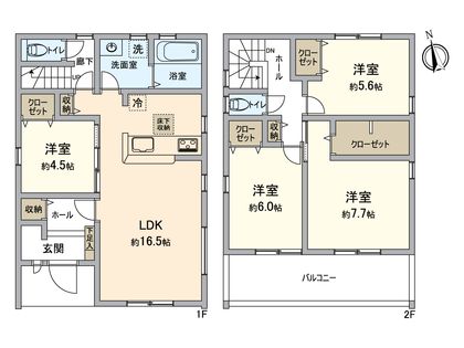 春日井市下津町 2号棟 間取図(平面図)