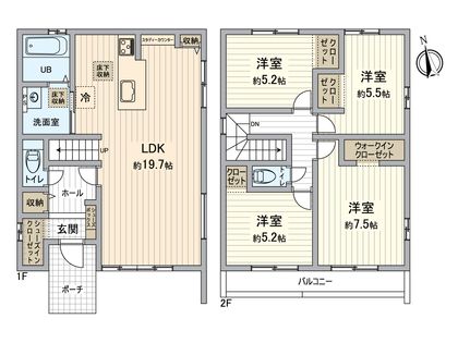 春日井市不二ガ丘2丁目 2号棟 間取図(平面図)