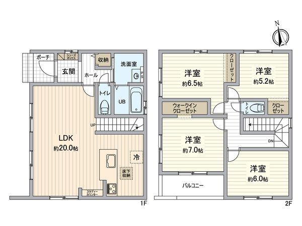 春日井市不二ガ丘2丁目 1号棟 間取図(平面図) 春日井市不二ガ丘2丁目 1号棟 間取図(平面図)