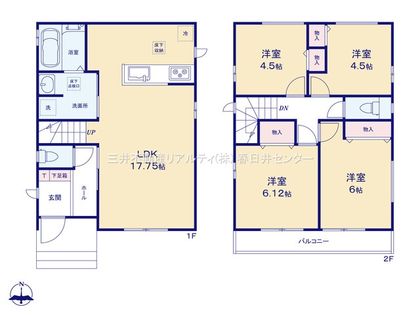 小牧市大字岩崎字森元 A号棟 間取図(平面図)